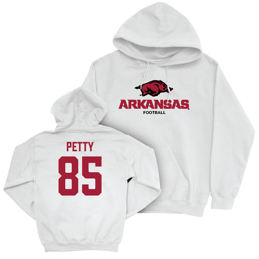 Arkansas Football White Classic Hoodie   - Jace Petty