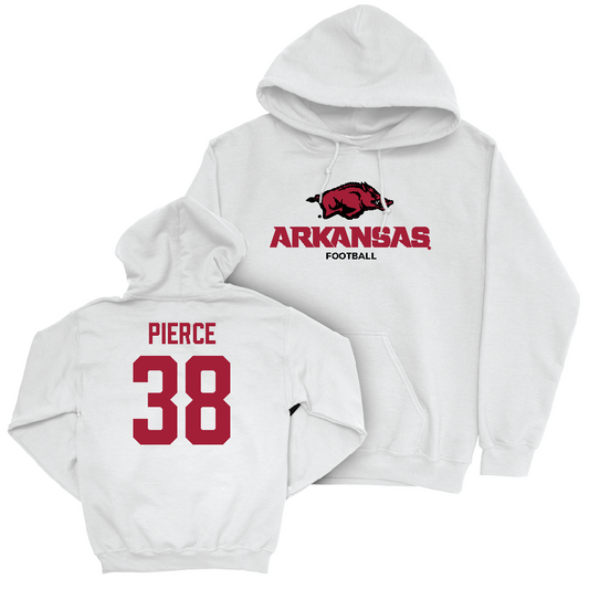 Arkansas Football White Classic Hoodie   - Anton Pierce