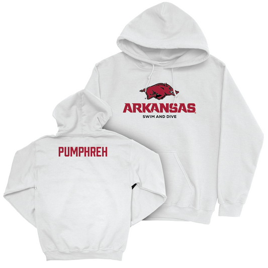 Arkansas Women's Swim & Dive White Classic Hoodie   - Kanah Pumphreh