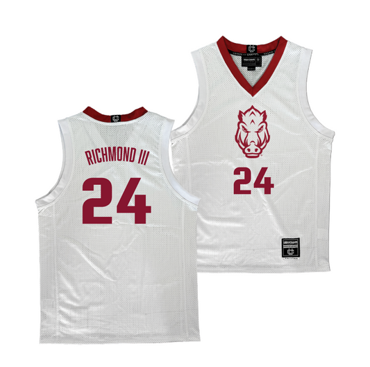 Arkansas Men's Basketball White Jersey  - Billy Richmond III