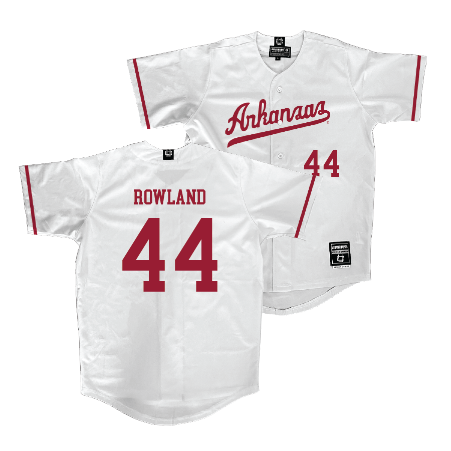 Arkansas Baseball White Jersey - Parker Rowland | #44