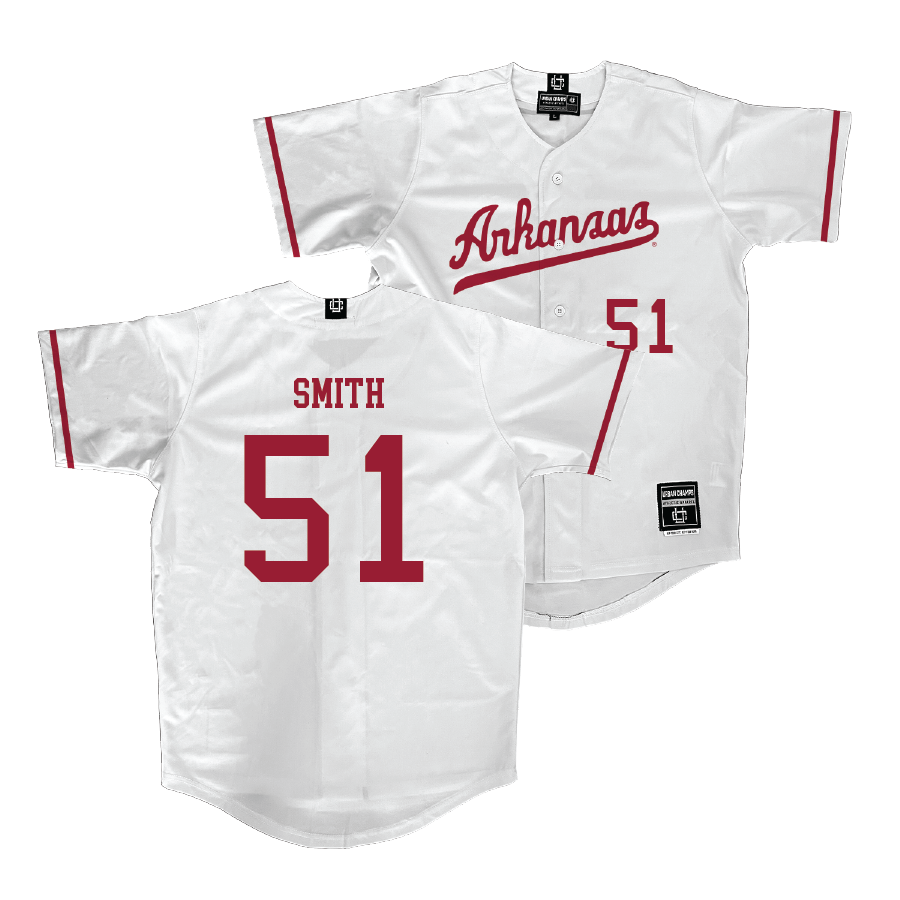 Arkansas Baseball White Jersey - Jack Smith | #51