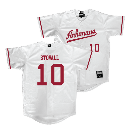 Arkansas Baseball White Jersey - Peyton Stovall | #10