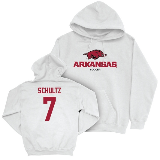 Arkansas Women's Soccer White Classic Hoodie  - Macy Schultz
