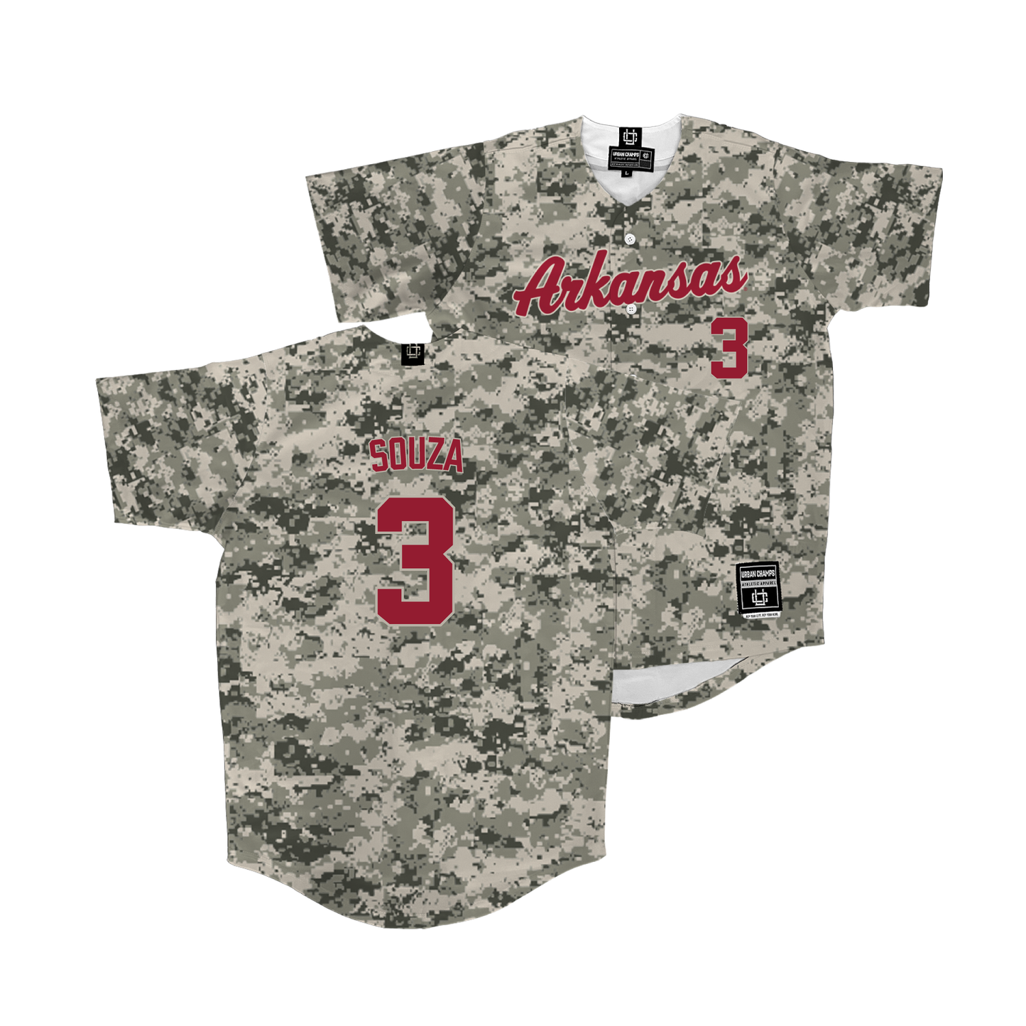 Arkansas Baseball Camo Jersey - Nolan Souza | #3