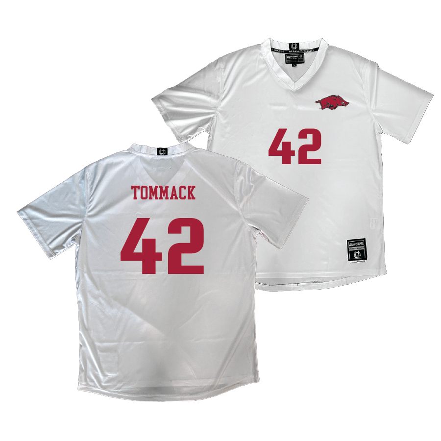Arkansas Women's Soccer White Jersey - Taylor Tommack