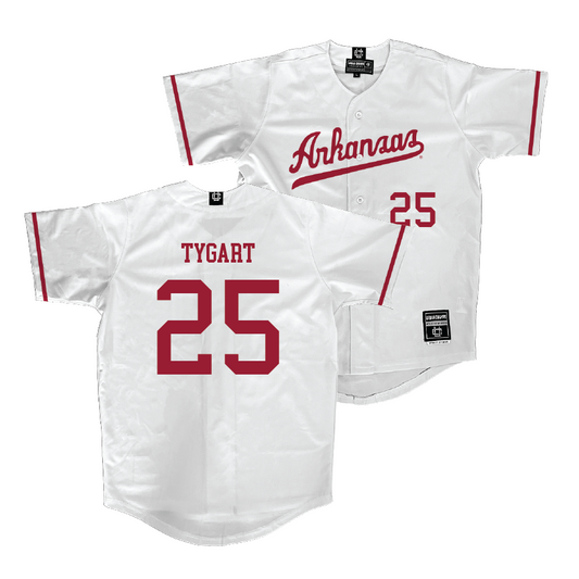 Arkansas Baseball White Jersey - Brady Tygart | #25