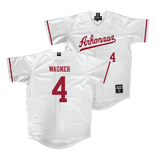 Arkansas Baseball White Jersey - Jack Wagner | #4