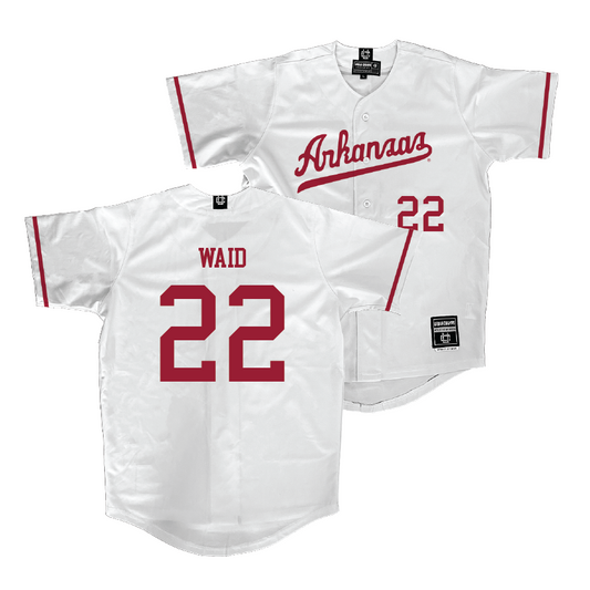 Arkansas Baseball White Jersey - Ty Waid | #22