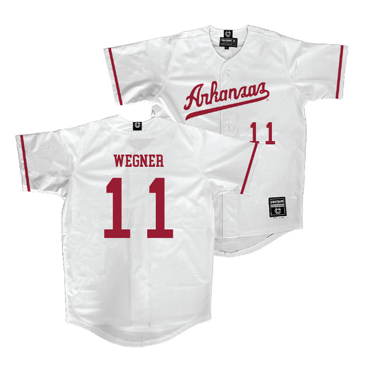 Arkansas Baseball White Jersey - Jared Wegner | #11