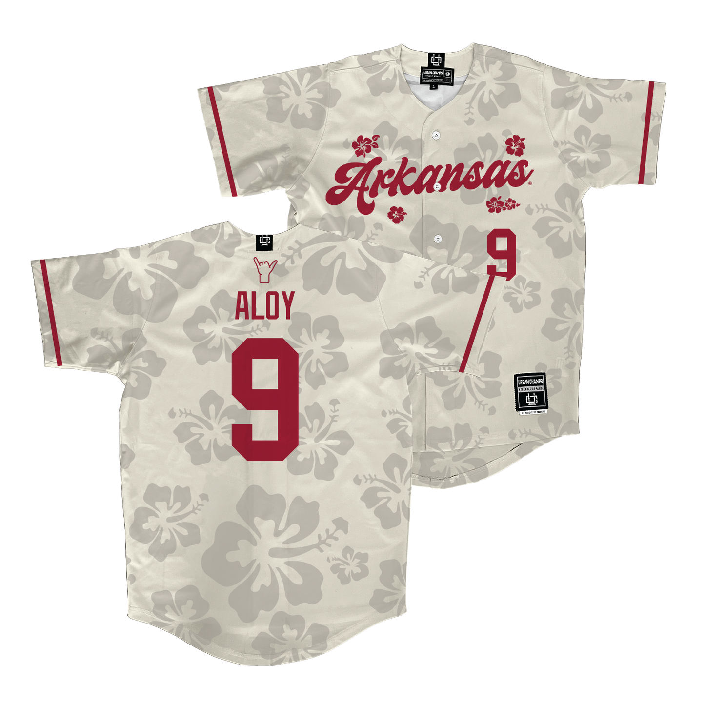EXCLUSIVE: Wehiwa Aloy Arkansas Baseball Hawaiian Jersey