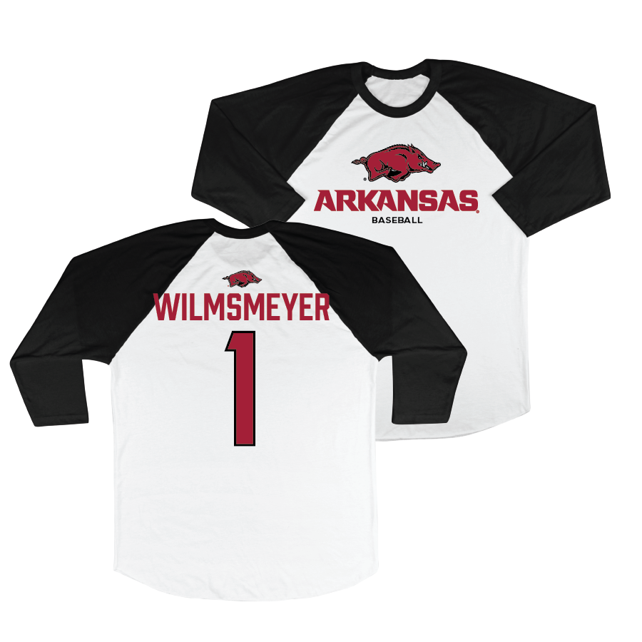 Arkansas Baseball 3/4 Sleeve Raglan Tee - Ty Wilmsmeyer | #1