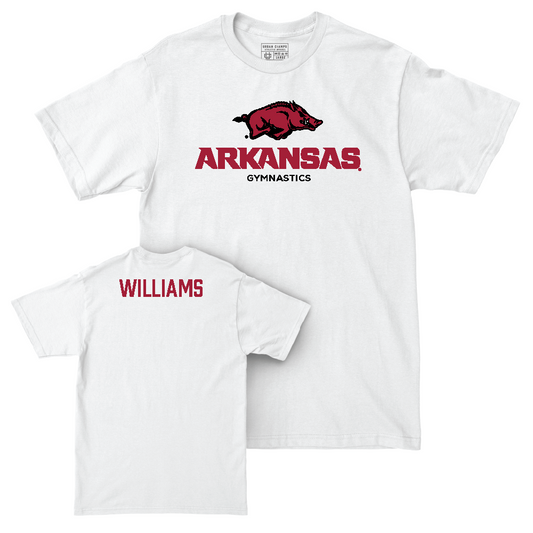 Arkansas Women's Gymnastics White Classic Comfort Colors Tee  - Lauren Williams