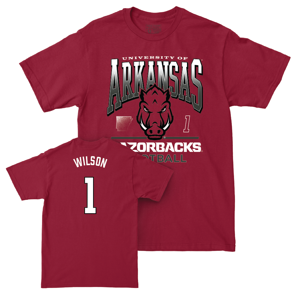 Arkansas Football Cardinal Staple Tee - Jaedon Wilson