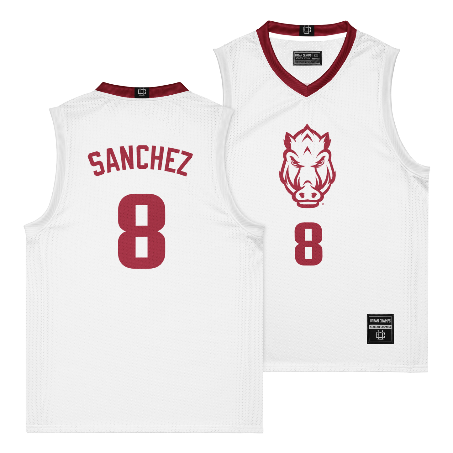 Arkansas Men's Basketball White Jersey  - Melo Sanchez