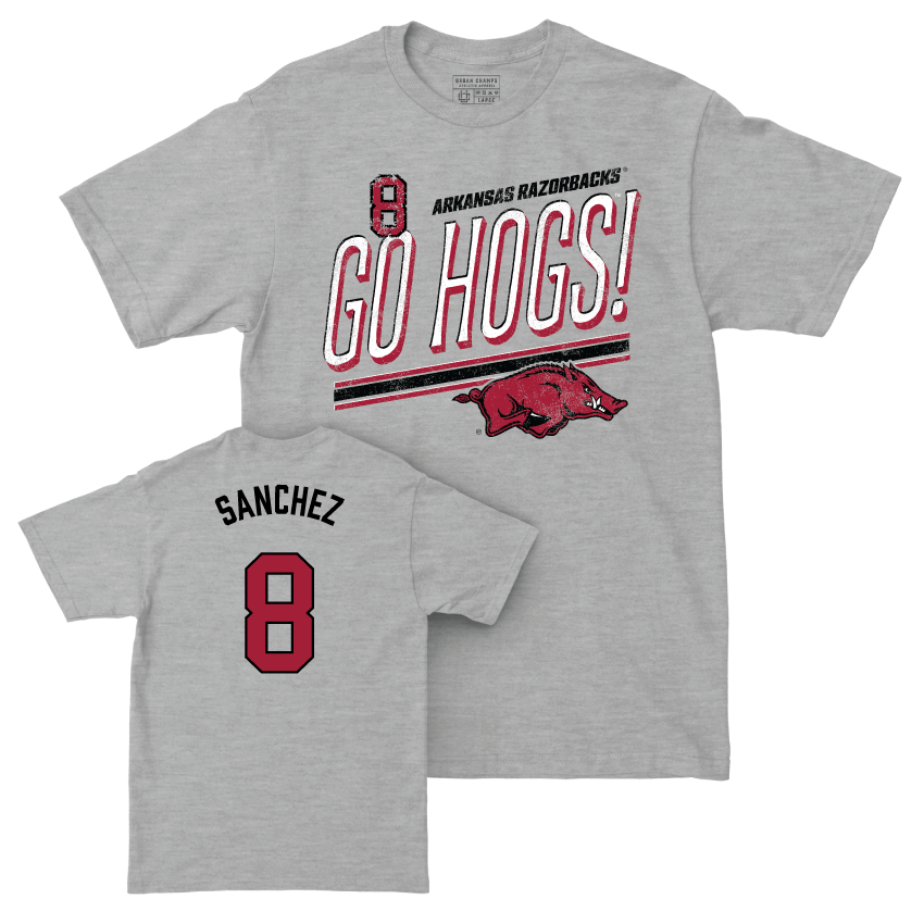 Arkansas Men's Basketball Sport Grey Hogs Tee  - Melo Sanchez