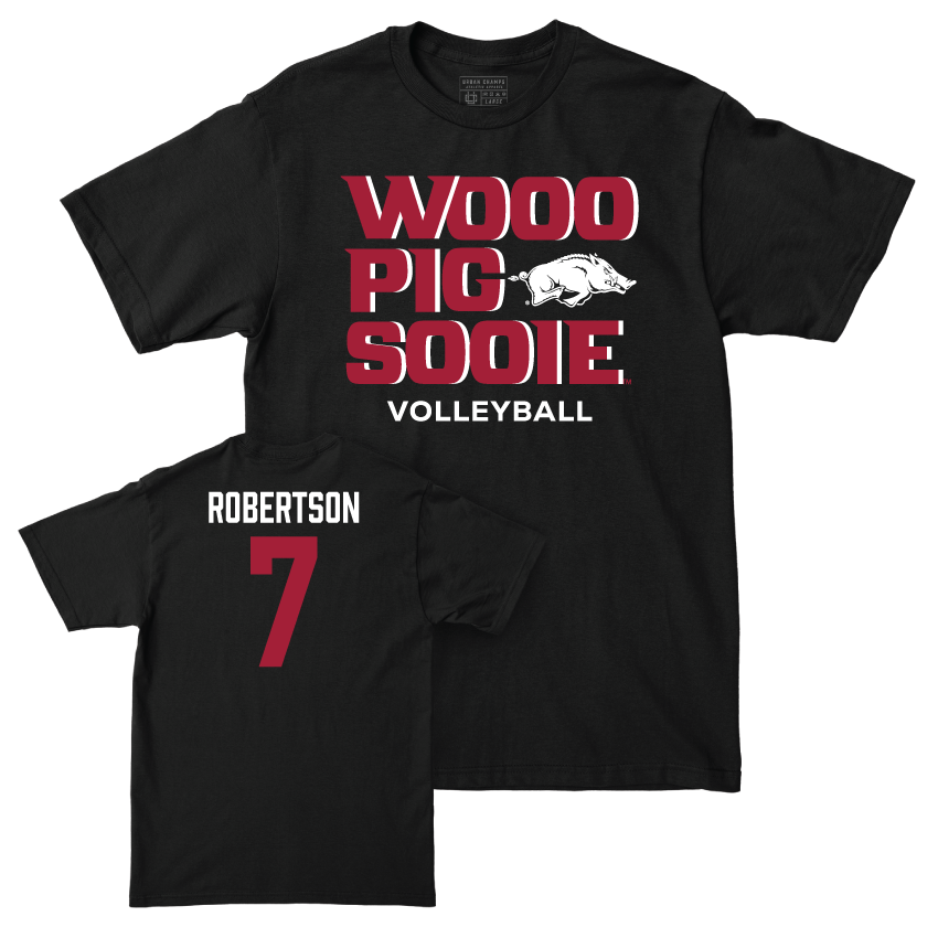 Arkansas Women's Volleyball Black Woo Pig Tee  - Kayla Robertson