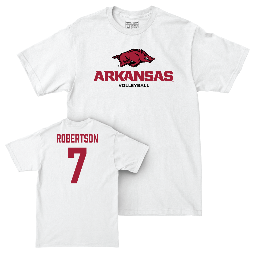 Arkansas Women's Volleyball White Classic Comfort Colors Tee  - Kayla Robertson