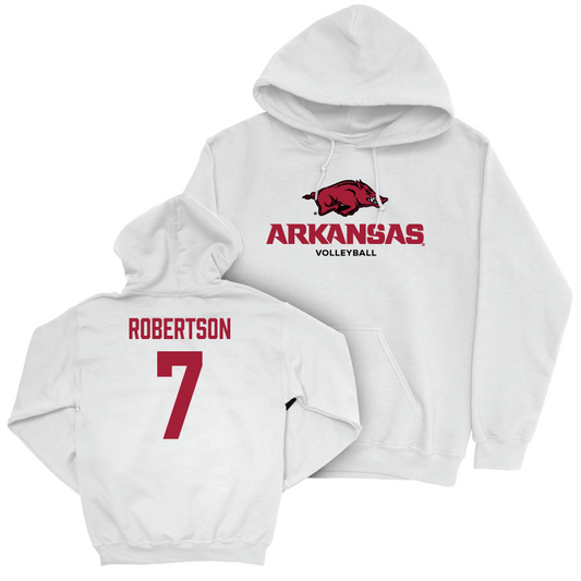 Arkansas Women's Volleyball White Classic Hoodie  - Kayla Robertson