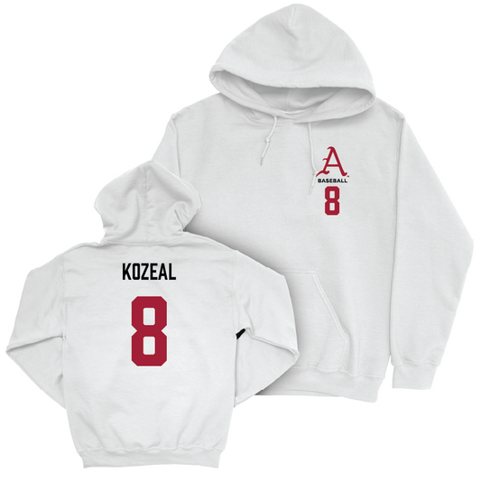 Arkansas Baseball White Hoodie   - Camden Kozeal