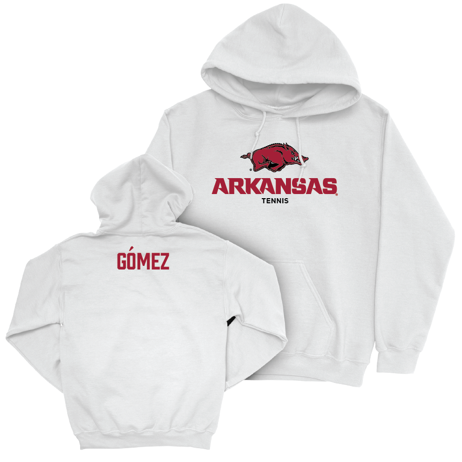 Arkansas Women's Tennis White Classic Hoodie   - Jimena Gómez